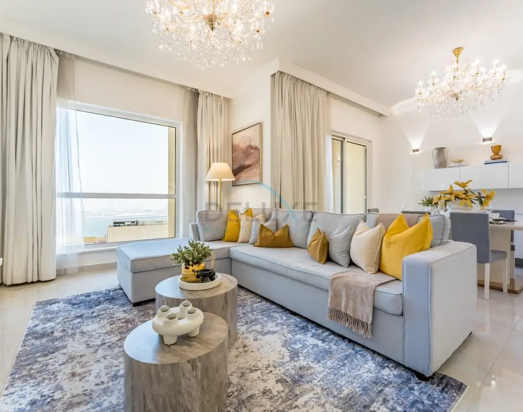 Panoramic Sea and Canal Views from High-Floor 2-Bedroom — Shams