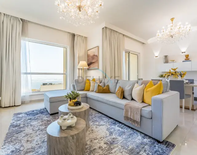 Panoramic Sea and Canal Views from High-Floor 2-Bedroom — Shams